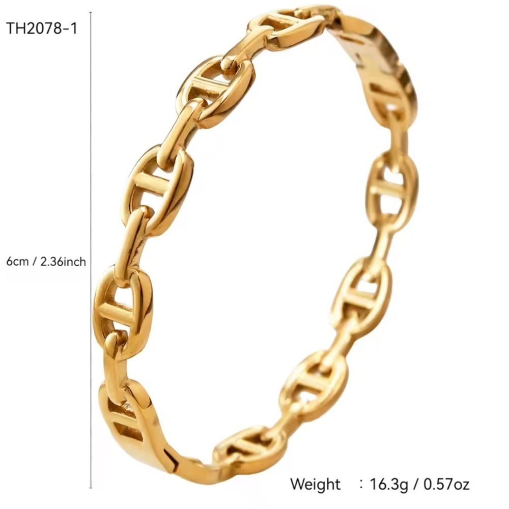 Trendy Gold Silver Link Bracelets Set - Picture 6 of 10